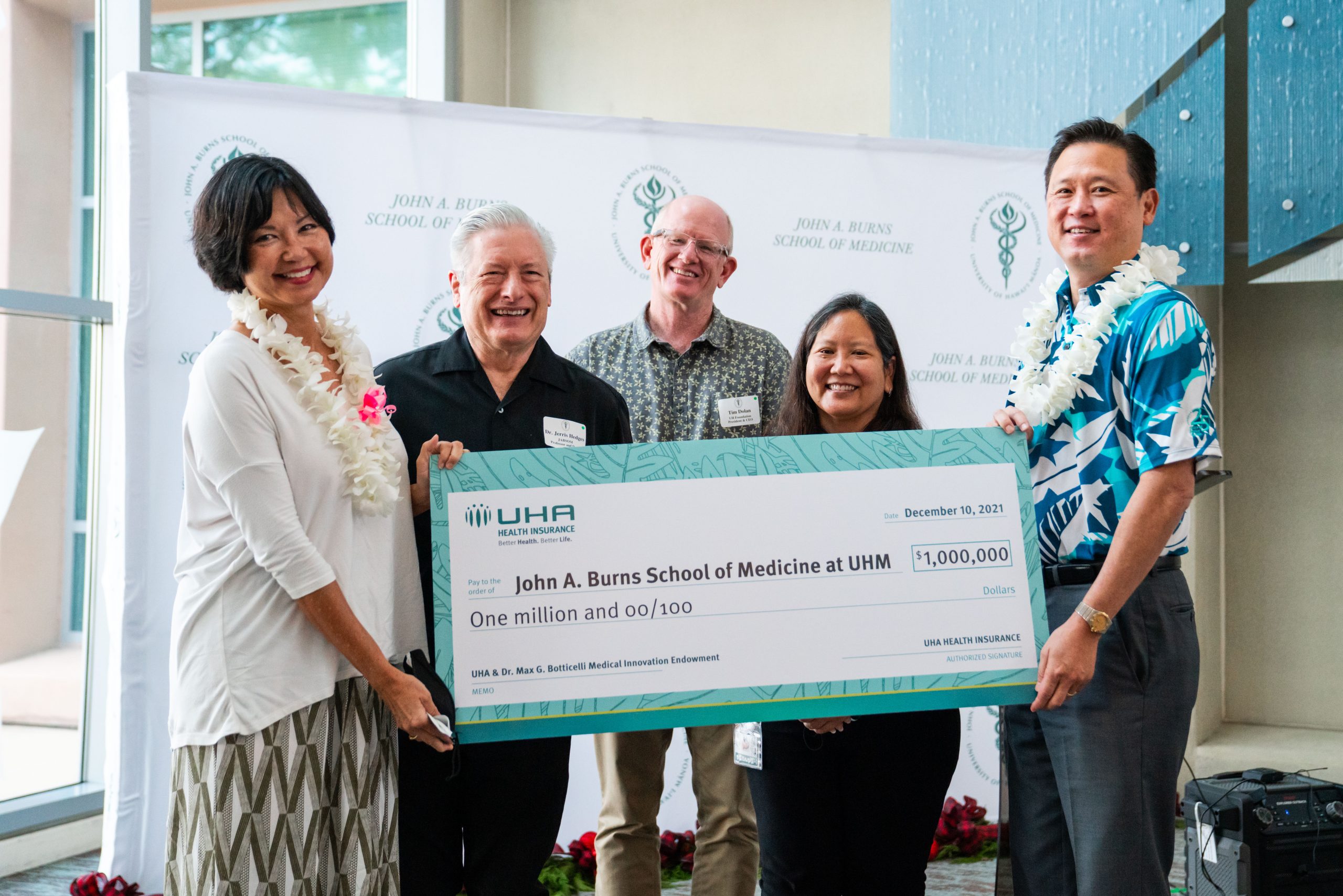 UHA Donates $1M to John A. Burns School of Medicine in celebration of 25th anniversary of founding